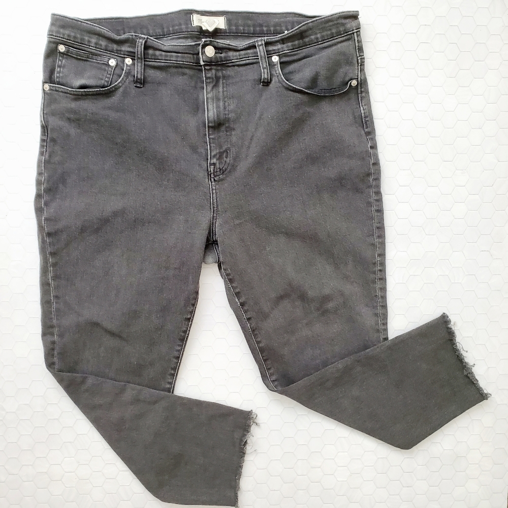 Madewell High-Rise Slim Crop Boy Jean Black Gray